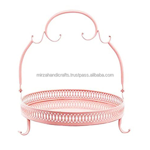 Soporte de Metal para pastel de hierro, Pedestal redondo para postres, estante de exhibición para magdalenas, artículos de horno, decoración rosa para fiesta de cumpleaños - Product Image 2