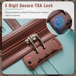 24\" <b>Expandable</b> Lightweight Hardshell Luggage with TSA Lock Single Vintage Green <b>Suitcase</b> Spinner Wheels - Product Image 5