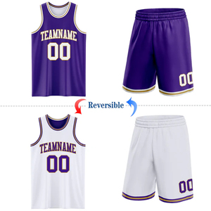 Maillot de basket-ball réversible personnalisé sublimé, vêtements d'équipe professionnels - Product Image 2