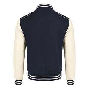 Veste classique pour homme, style varsity, hiver, chaude, respirante, manches en cuir, veste bomber, col rabattu, coupe classique, vêtement décontracté - Product Image 2
