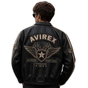 Chaqueta Bomber Holgada Unisex de Cuero Vacuno Auténtico para Invierno |   Producción de Marca Privada OEM/ODM con Cuero Vacuno Resistente de Primera Calidad - Product Image 3