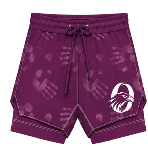 Plum White <b>Swim</b> Set Sleeveless Racerback Tank <b>Top</b> with Matching Shorts Lightweight Quick Dry Training Performance Swimwear - Product Image 5