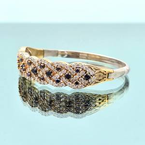 Black Onyx 925 Sterling <b>Silver</b> 14K Gold Plated <b>Bracelet</b> Adjustable <b>Cuff</b> Natural Gemstone Jewelry Elegant Gift For Women - Product Image 4
