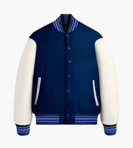 Unisex High Quality Customized VARSITY <b>Jacket</b> Slim Vintage Style Stand Collar Canvas Embroidered Customized Logo for Winter - Product Image 1