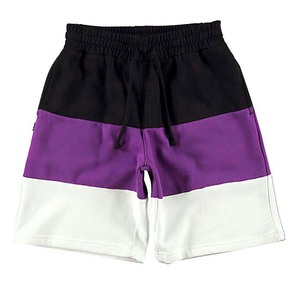 Pantaloncini da uomo color block a vita media con coulisse, casual, traspiranti, a pannelli, in felpa, verde, <span class=keywords><strong>nero</strong></span>, <span class=keywords><strong>bianco</strong></span> - Product Image 4