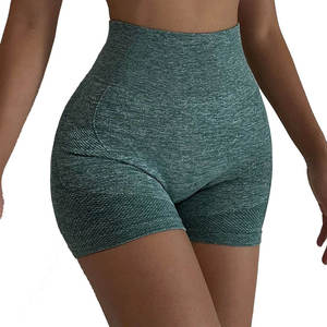 Women's High Waist Knitted Spandex Shorts Solid Color Sporty Fit Breathable Elastic Waist Regular Style - Product Image 4