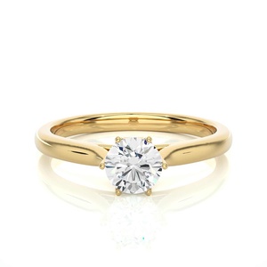 Customized Ring Trendy 10k & 22K <b>Pure</b> Gold Solitaire Ring Six Prong Setting Diamond Engagement Ring Wholesale Jewelry Supplier - Product Image 1