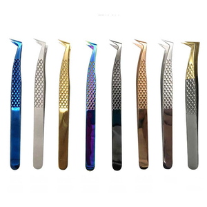 Pince à épiler haute précision pour extensions de cils, en acier inoxydable antidérapant, pour volume, avec logo personnalisé, antistatique, pour salon - Product Image 1