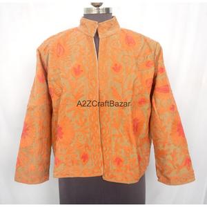 Veste en Cotrise brodée écologique A2ZCraftBazar pour femmes, séchage rapide, respirante, doublure en coton, manches longues, col mandarin, 800g - Product Image 6