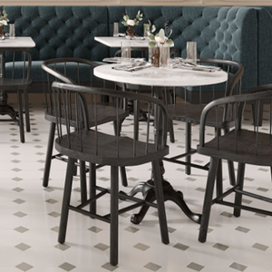 Cast <b>Iron</b> Round Wooden Top Dining <b>Table</b>, Black Metal Base Metal Dining <b>Table</b> For Home & Restaurant Use Dining <b>Table</b> 4 Seater - Product Image 2