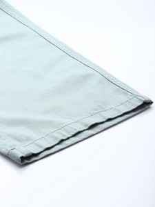 Pantalon cargo en toile bleu clair pour homme, taille élastique, plusieurs poches, pantalon décontracté pour l'été, coupe droite, respirant, poids moyen - Product Image 6