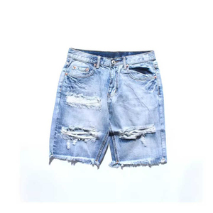 Shorts en jean déchiré respirant pour homme, style Y2K vintage, taille mi-haute, coupe droite, en coton, décontracté, pour l'été et le streetwear - Product Image 6