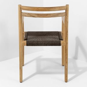 Modern <b>Garden</b> <b>Chairs</b> Outdoor Solid Teak Wood Armchair Woven Rope Seat Patio Furniture Hotel Resort Villa Project Wholesale - Product Image 6