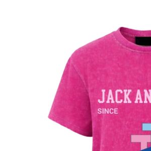 T-shirt graphique magenta pour femme, en coton doux, col rond, manches courtes, style décontracté, vêtements de tous les jours - Product Image 4