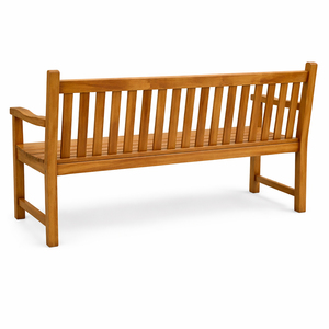 Banc de jardin classique Nadhifa en teck naturel durable et de qualité supérieure avec accoudoirs ergonomiques pour terrasse extérieure - Product Image 2