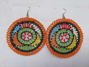 Boucles d'oreilles brodées à la main, personnalisées, avec perles et paillettes, pour les magasins d'accessoires de mode par MD HANDICRAFTS - Product Image 2