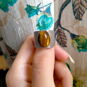 Natural Tiger Eye Stone <b>Ring</b> Handmade <b>925</b> Sterling <b>Silver</b> Gemstone <b>Ring</b> Jewelry For Her - Product Image 6