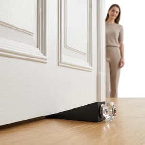Butée de porte en bois, design fleur en cristal, fixation au sol, style minimaliste, durable, pour entrée - Product Image 3