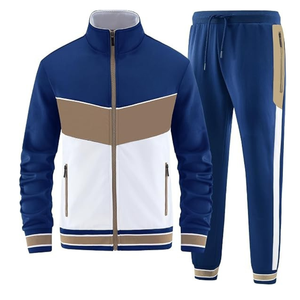 Ensemble de survêtement 2 pièces pour homme, jogging molletonné épais, personnalisable avec logo, tenue décontractée - Product Image 1