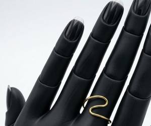 Minimalist Wavy Alloy <b>Ring</b> for Women Handmade Gold Tone Fluid Swirl Trendy <b>Statement</b> Modern Abstract Jewelry Gift - Product Image 3