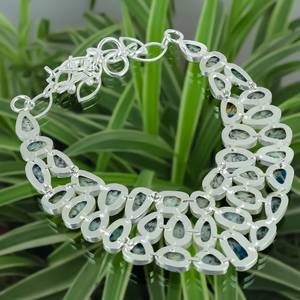 Collier artisanal en jaspe K2, chaîne argentée réglable, bijoux en pierres précieuses naturelles, cadeau pour femmes et hommes, design unique - Product Image 5
