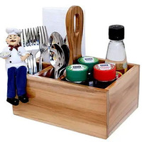 Porte-couverts moderne en bois sur pied avec design multifonctionnel et montage facile pour la cuisine