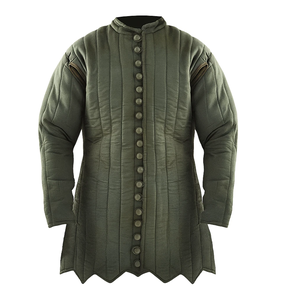 Gambeson médiéval fait main en coton, motif zig-zag, pour festivals historiques, Halloween, Pâques, broderie artisanale - Product Image 4