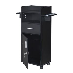 Carrello per Salone di Bellezza Domestico, Armadietto in Ferro con Ruote Girevoli a 360 Gradi, 6 Portautensili, 1 Cassetto, Stazione Mobile per Uso Professionale - Product Image 4