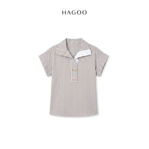 Chemisier A8157 pour femme, style vintage simple, rayé, à manches courtes, boutonné, coupe classique, chemise d'été décontractée, idéale pour le bureau ou les vacances - Product Image 6