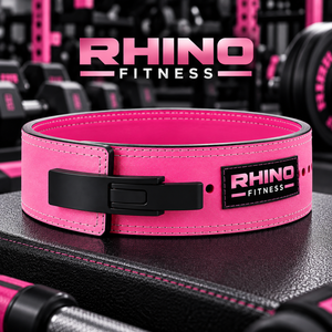 เข็มขัดยกน้ำหนักหนังสีชมพู RHINO FITNESS พร้อมการป้องกันระดับมืออาชีพ รองรับหลังส่วนล่าง ปรับได้ ทนทาน - Product Image 1