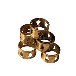 El último y elegante servilletero de metal chapado en oro, de forma redonda servilletero, el último diseñador, precio bajo, servilletero de latón elegante - Product Image 1