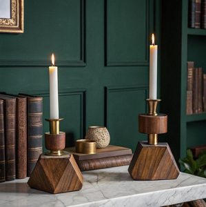 Portavelas de madera de diseño a bajo precio, linterna y recipiente decorativos de madera para decoración del hogar y mesas de boda, por MULTI CRAFT - Product Image 3