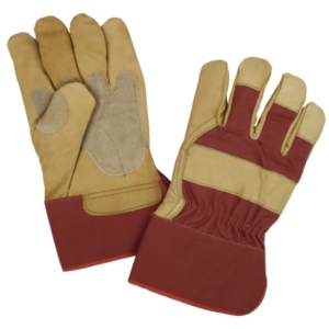 Guantes de Manipulación Industriales Canadienses Reforzados de Cuero de Vaca y Lona para Jardinería, Soldadura, Antivibración con Puño de Seguridad - Product Image 4