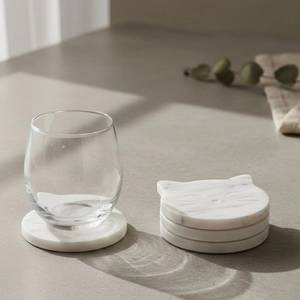 Posavasos Redondos de Mármol Clásicos de Diseño, Juego de Posavasos Ecológicos de Lujo con Acabado Refinado y Superficie Duradera, Ideal - Product Image 4