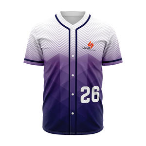 Camiseta de Béisbol/Sóftbol Personalizada al por Mayor, con Botones, Transpirable, de Secado Rápido, Unisex, para Adultos, 100% Poliéster, Manga Corta - Product Image 2