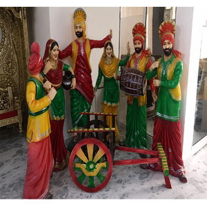Jatt Jattiเต้นรำรูปปั้นไฟเบอร์ขนาดเต็มปัญจาบวัฒนธรรมรูปปั้นไฟเบอร์ไฟเบอร์ - Product Image 1