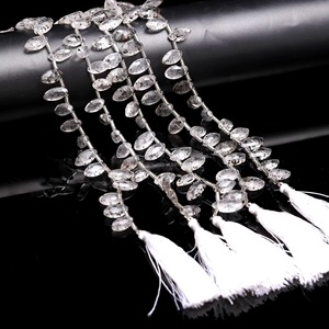Cuentas de Cuarzo Natural con Diseño de Puntos, Forma Marquise, Precio al por Mayor, 7x12MM 8x13MM, Cuentas de Piedras Preciosas Facetadas con Orificio Lateral, 8 Pulgadas, para Fabricación de Joyería - Product Image 1