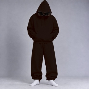 Survêtement surdimensionné personnalisé pour homme en molleton bouclette, sweat-shirt et pantalon de jogging, style décontracté urbain streetwear et sportswear, fournisseur en gros - Product Image 5