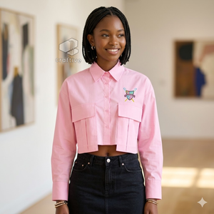 Chemise de travail formelle pour femmes Gamma Phi Delta, chemisier professionnel à boutons pour les réunions d'affaires et le port au bureau - Product Image 5