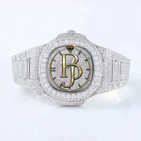Montre analogique à quartz carrée pour homme en acier inoxydable Briva, verre entièrement serti de diamants, calendrier, luxe, écologique, légère