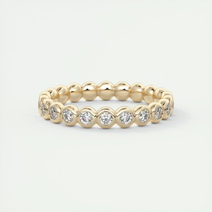 14k Yellow Gold Bezel Set Diamond <b>Ring</b> 1.35CT Brilliant Lab Grown IGI Certified Minimalist Women's Eternity Band <b>Stacking</b> <b>Ring</b> - Product Image 5