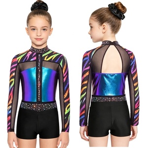 Ensemble de <span class=keywords><strong>gymnastique</strong></span> pour filles de 6 à 16 ans, justaucorps et shorts avec bandeau pour cheveux, tenue de danse, tenue de spectacle de danse, cours de yoga, vêtements décontractés pour tous les jours - Product Image 3