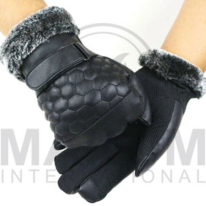 Genuine Leather Men Women's <b>Waterproof</b> Breathable Thermal Touch Screen Full-Finger Wrist-Length Lambskin Leather <b>Dressing</b> Gloves - Product Image 3