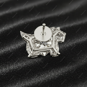 Scottish Terrier Dog Cut Diamond <b>Stud</b> Earring in White Gold - Product Image 4