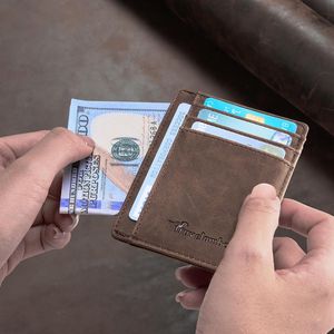 Portafoglio Minimalista in Pelle di Media Dimensione con Blocco RFID e Tasca Frontale - Product Image 3