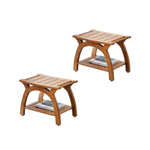 Asiento de Baño Minimalista de Gran Calidad, Ecológico y que Ahorra Espacio, con 2 Estantes, Mueble de Madera - Product Image 5