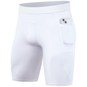 Shorts pour hommes de couleur unie à taille mi-haute avec deux poches latérales, tissu tricoté respirant, taille élastique, style décontracté - Product Image 2