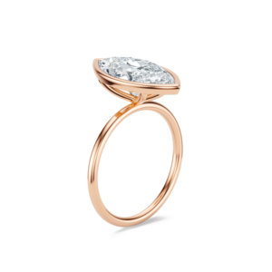Bague Luna 200-14K en or massif avec diamant taille ovale, bague de fiançailles et de mariage certifiée IGI, cadeau de luxe - Product Image 2