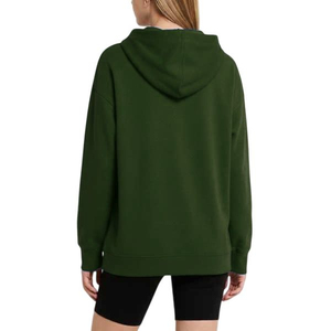 Sudadera con Capucha Oversize para Mujer, Amarillo Sólido, Tejida, Manga Larga con Bolsillos, Transpirable, Casual, Primavera Otoño, Logotipo Frontal - Product Image 6
