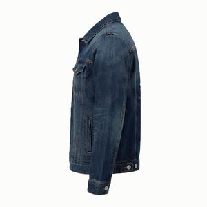 Veste en jean pour homme, manches longues, délavée, boutonnée, col rabattu, décontractée, automne, coton, couleur unie, coupe classique - Product Image 4